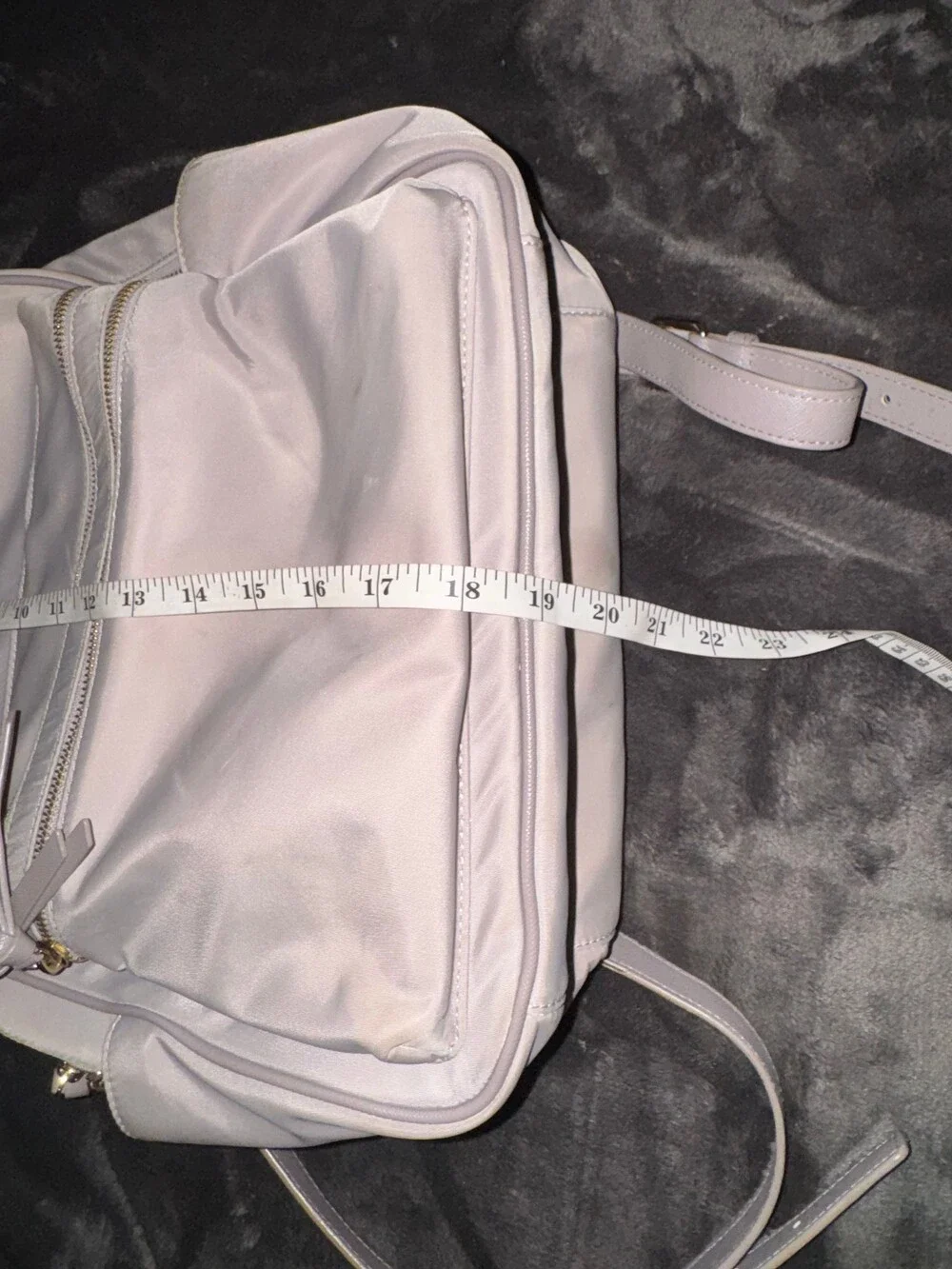 Kate Spade Light Beige Nylon Backpack Adjustable Strap